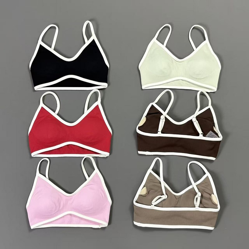 Yoga Và Fitness - Women Contrastline Yoga Bra V Neck