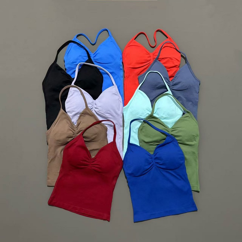 Yoga Và Fitness - Gym Sports Tops Women Seamless Yoga